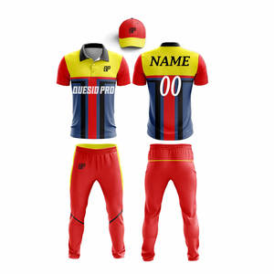 Conjunto de Uniforme de Cricket Sublimado Personalizado para Hombre, Camiseta con Botones, Pantalones de Bowling, Conjunto de Camiseta Polo Unisex y Pantalones Deportivos - Product Image 1