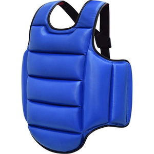 Protège-poitrine de boxe bleu, protection corporelle pour arts martiaux, gilet d'entraînement réglable, logo personnalisé - Product Image 1