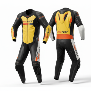 ชุดแข่งรถมอเตอร์ไซค์หนังแท้ คุณภาพสูง พร้อมอุปกรณ์ป้องกันมาตรฐาน CE ระบายอากาศได้ดี สำหรับผู้ชาย - Product Image 2