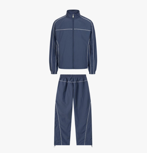 TRIBON SPORTS Men's <b>Navy</b> <b>Blue</b> Tracksuit Full Zip <b>Jacket</b> Pants Set Solid Color Casual Sportswear Side Pockets Quick Dry - Product Image 6