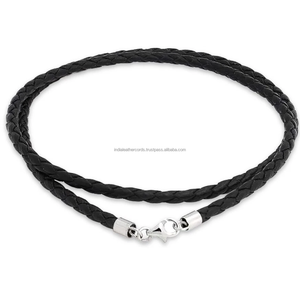 Bracelets, colliers, porte-clés, composants artisanaux en cuir véritable tressé à la main, 100% cuir pur, cordon plat, fabrication de bijoux - Product Image 6