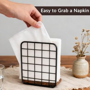 Napkin Holder for Table Farmhouse Wood Napkins Holder with Rustic Brown Base Standing Napkin Dispenser for Kitchen Countertop - Product Image 5