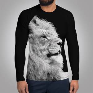 Camiseta de Manga Larga para Hombre con Estampado de León, Camiseta de Natación de Secado Rápido de Poliéster con Logo Frontal, Estilo Adulto - Product Image 6