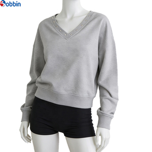BOBBIN INDUSTRIES Sudaderas de Mujer de Algodón 100% Gris con Tachuelas, Anti-Pilling, Tallas Grandes, de Alta Calidad, Personalizadas, las Más Vendidas - Product Image 4