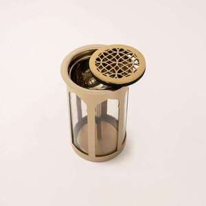 Traditional Brass Bakhoor <b>Burner</b> for Charcoal & Oud Incense <b>Burner</b> With Geometric Lid And Glass Panels For Aromatherapy Use - Product Image 2