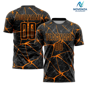 Uniforme de football en polyester respirant à motif verre craquelé, sublimation personnalisée, manches courtes par Novenza - Product Image 2