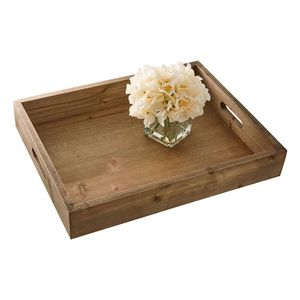Plateau de service rectangulaire en bois massif naturel, durable, fait main, pour mariage - Product Image 4