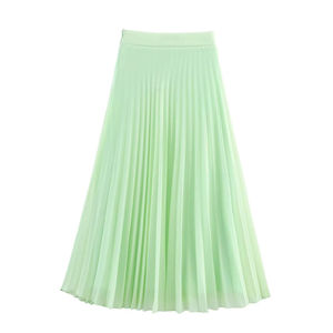 Womens Cotton A Line <b>Skirt</b> <b>Elastic</b> Waist Solid Long Girls <b>Skirt</b> Breathable Plus Size Stylish Fashion Collection - Product Image 1