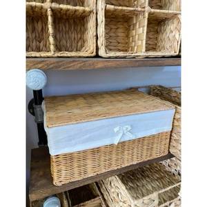 Eco Friendly Woven Rattan Style Storage <b>Basket</b> with Fabric Liner <b>Laundry</b> <b>Basket</b> Supplier Vietnam - Product Image 3