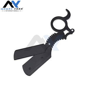 Rasoirs professionnels à lame droite pour barbier, fabriqués en Allemagne, avec manche à insertion de doigt, modèle Black Dragon Cut Throat Shavette - Product Image 4