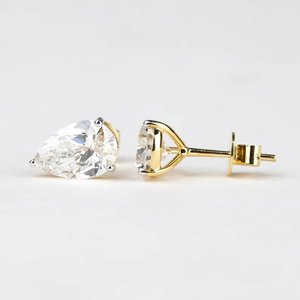 2.0 Ct Pear Cut Diamond <b>Stud</b> Earrings 14K Gold Rhodium Plated Luxury Minimalist 3-Prong Martini <b>Studs</b> Party Gift Her - Product Image 5