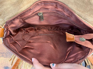 Nouveau Style occidental cheveux sur cacher fourrure en cuir véritable frange sacs haute qualité Boho Style femmes en cuir véritable frange sacs à bandoulière - Product Image 6