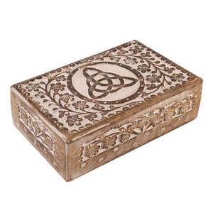 Boîte à bijoux en bois faite à la main pour femmes, boîte de rangement décorative pour bijoux, sculptée à la main, pour la maison, la chambre à coucher, la salle de bain - Product Image 3