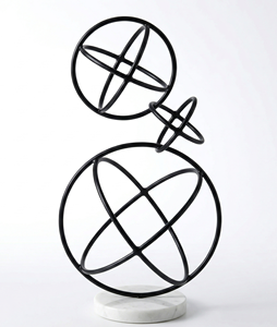 ประติมากรรมทองคำนามธรรมสมัยใหม่ งานแฮนด์เมดจากโลหะตีลาย รูปทรงวงแหวน สำหรับตกแต่งบ้าน สำนักงาน หรือโต๊ะทำงาน - Product Image 3