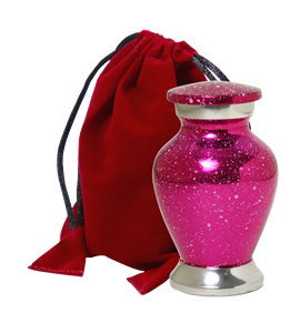 Urnes funéraires miniatures en aluminium rose moucheté pour cendres, style galaxie, flacon décoratif pour cendres commémoratives - Product Image 1