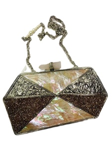 MOP Filled Metal Resin <b>Box</b> <b>Clutch</b> <b>Bag</b> Acrylic Customized Designs Available - Product Image 2