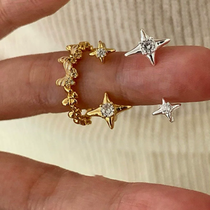 Anillo Ajustable de Jade con Forma de Estrella Vintage para Mujer - Product Image 5