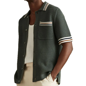 Polo pour homme 2025 |   Cardigan en tricot respirant pour l'été |   Haut décontracté à col ouvert de style européen - Product Image 4