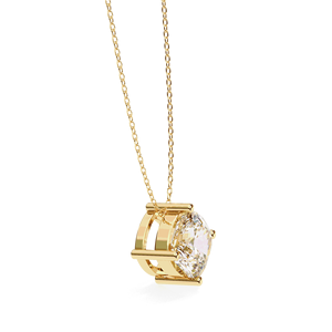 Collar con colgante solitario de diamante cultivado en laboratorio de corte cuadrado tipo cojín de 2.5 quilates, oro macizo de 18 quilates, joyería fina, cadena fina incluida. - Product Image 2