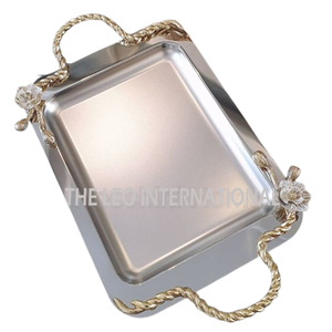 Luxury-Inspired Creative Decor Metal Glass <b>Mirror</b> <b>Tray</b> With Charming Edges For Stylish Home Decor And Wedding Centerpiece Ideas - Product Image 5