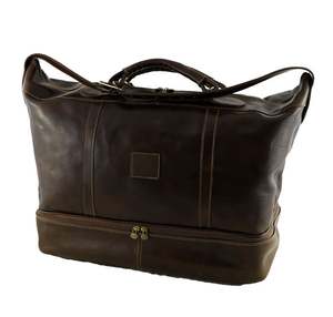 กระเป๋าเดินทางหนังแท้ทรงดัฟเฟิล ดีไซน์เรียบหรู ทำมือ สไตล์วินเทจ สำหรับเดินทางช่วงสุดสัปดาห์  ขนาดใหญ่ จุของได้เยอะ เหมาะสำหรับผู้ชายและผู้หญิง ทันสมัย พกพาสะดวก - Product Image 1
