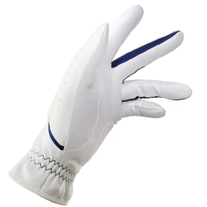 Guante de golf blanco con cierre de tirar para la mano derecha, antideslizante, de cuero genuino, unisex, deportivo - Product Image 5