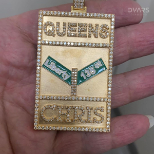 Pendentif Lettre Initiale Personnalisée en Moissanite VVS Plaqué Or 18K Luxe Hip Hop, Breloque en Argent 925 - Product Image 2