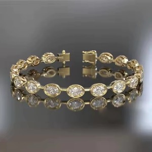 14k Gold Lab Grown Diamond Tennis <b>Bracelet</b> for Women, Emerald Cut Diamond Tennis <b>Bracelet</b>, Emerald Diamond Women <b>Bracelet</b> - Product Image 1