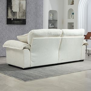 84\" Chenille Deep Seat Recliner Sofa with Memory Foam <b>Small</b> Loveseat and 2 Throw <b>Pillows</b> for Living Room or Apartment - Product Image 5