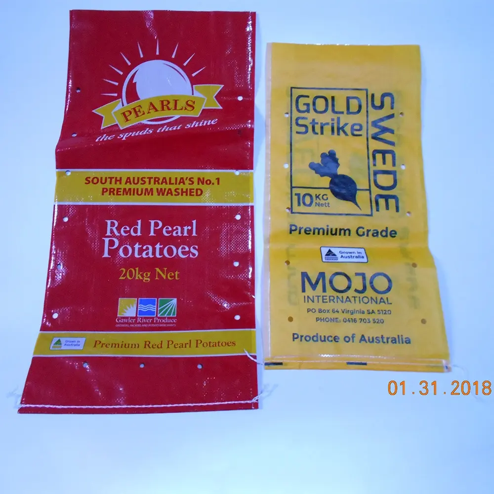 Sac en plastique PP tissé avec logo personnalisé, boîte de maïs pop, provenant de thaïlande, en afrique du sud