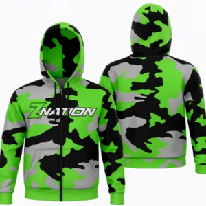 Sudadera con capucha y cremallera de camuflaje Z Nation para hombre, chaqueta de poliéster transpirable de manga larga, ajuste regular, para todas las estaciones - Product Image 2