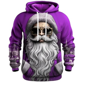 3D Printed Funny Santa Claus Men's Winter Hoodies-Eco-Friendly Breathable 100% Cotton Pullover Christmas Gift - Product Image 1