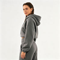 Ensemble de survêtement court d'hiver uni pour femme, pantalon de jogging streetwear personnalisé, 100% coton molletonné, marque privée, vente en gros, marque personnalisée