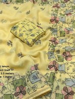 Sari en coton doux moderne de qualité supérieure avec imprimé numérique et motif floral élégant sur toute la surface, accompagné d'un chemisier imprimé assorti pour les fêtes