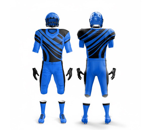 Uniforme de football personnalisé – Tenue d'équipe de football américain |   Ensemble de football avec maillot et pantalon |   Vêtements de sport en polyester respirant - Product Image 5