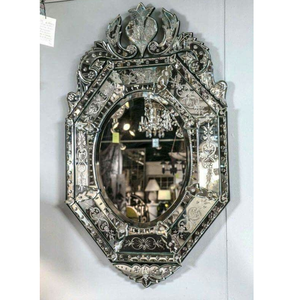 Miroir mural baroque vénitien de luxe | Miroir décoratif en verre de style antique avec cadre orné pour la décoration intérieure de la pièce, de l'hôtel et de la maison - Product Image 1