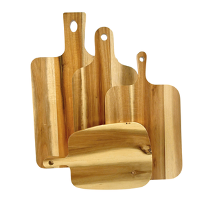Large Acacia Wood Cutting Board Paddle Handle Thick Wooden Chopping Board for <b>Kitchen</b> Meat Vegetable Food Preparation - Product Image 2