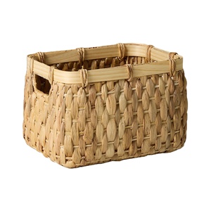 Cesta de Jacinto de Agua Tejida a Mano, Contenedor Cuadrado Profundo para Almacenamiento, Hecho a Mano, Ecológico, Sostenible, Venta al por Mayor, Proveedor OEM, Organizador - Product Image 1