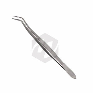 Pince à épiler dentaire chirurgicale Meriam 16 cm à pointe dentelée coudée, en acier inoxydable de haute qualité - Product Image 2