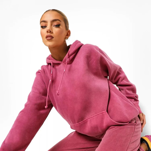 Sudadera con capucha de invierno oversize rosa teñida, bordada a medida, unisex, de forro polar vintage, venta al por mayor, fabricante, en blanco, para pedidos a granel y dropshipping - Product Image 4