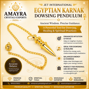 Péndulo Metálico Egipcio Dorado Karnak Hecho a Mano para Radiestesia - Metafísico, Estilo New Age, Precio Razonable en Amayra Crystals Exports - Product Image 2