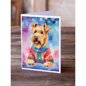 การ์ดอวยพรคริสต์มาส airedale Terrier แปลกๆ8ใบพร้อมซองจดหมาย5x7ขนาด A7 - Product Image 2