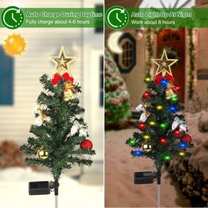 4 paquets de 20 LED, lumières solaires pour arbre de Noël, décorations de jardin, lampes à piquet, clignotement constant pour décorations de Noël en extérieur - Product Image 4