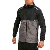 Veste coupe-vent à capuche pour homme, style sportif, en polyester, avec fermeture éclair, logo frontal, 140g, pour l'automne