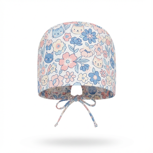 Casquette chirurgicale bouffante de qualité supérieure pour femmes, avec bandeau anti-transpiration à boutons et doublure en satin, idéale pour le travail et les infirmières - Product Image 6