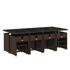 Juego de 12 Muebles de Jardín para Patio en Color Crema Blanco y Marrón - Product Image 3