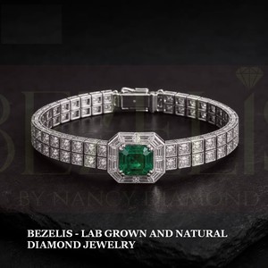 Exquisita pulsera de oro esterlino con esmeralda verde real cultivada en laboratorio, con una piedra preciosa de esmeralda verde vibrante para uso de alta gama. - Product Image 5