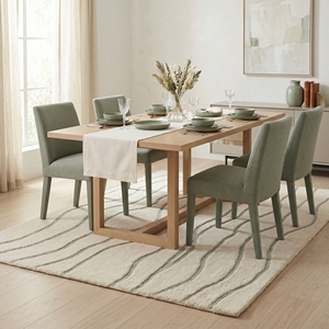 Alfombra Moderna con Diseño de Ondas, Hecha a Mano, de Lana Crema, para Sala de Estar de Lujo, Venta al Por Mayor - Product Image 3