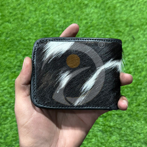 Fashion Genuine Cowhide Hair <b>Wallet</b> Mens Compact Card <b>Holder</b> Handmade With Rich Natural Fur Finish Cowhide Hair <b>Wallet</b> - Product Image 5
