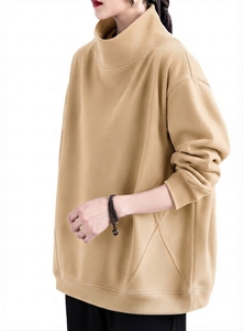 เสื้อสเวตเชิ้ตโอเวอร์ไซส์ คอเต่า แบบสั่งทำพิเศษสำหรับผู้หญิง พิมพ์ลาย ทนทาน ไหล่ตก แขนปกติ เนื้อผ้าฝ้ายนุ่ม - Product Image 5